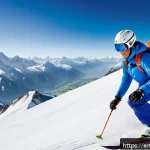 리히텐슈타인의 올림픽 참가 역사 - A dynamic winter sports scene featuring a Liechtenstein alpine skier descending a steep, snow-covere...
